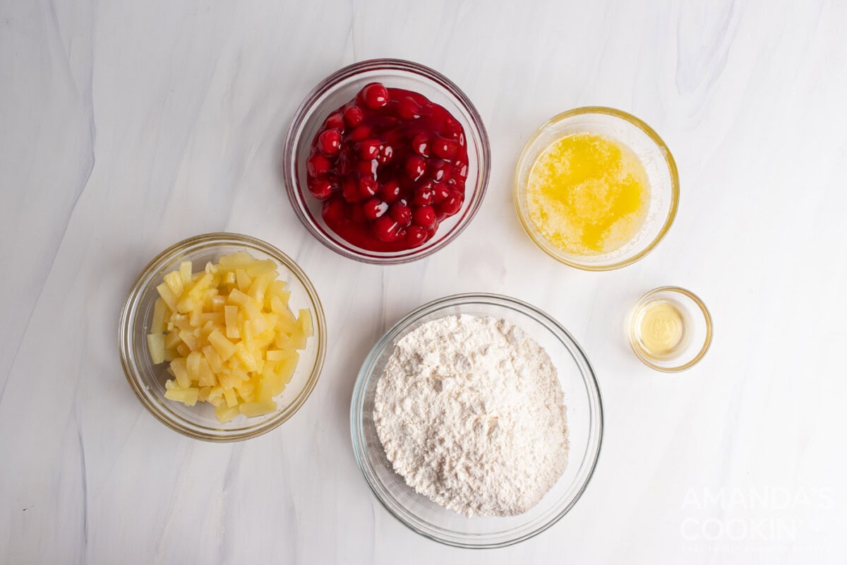 ingredients for Cherry Pineapple Dump Cake