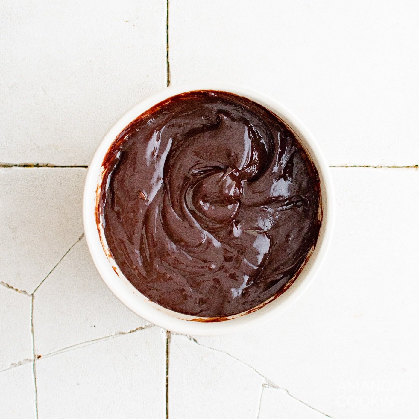 chocolate ganache in a bowl