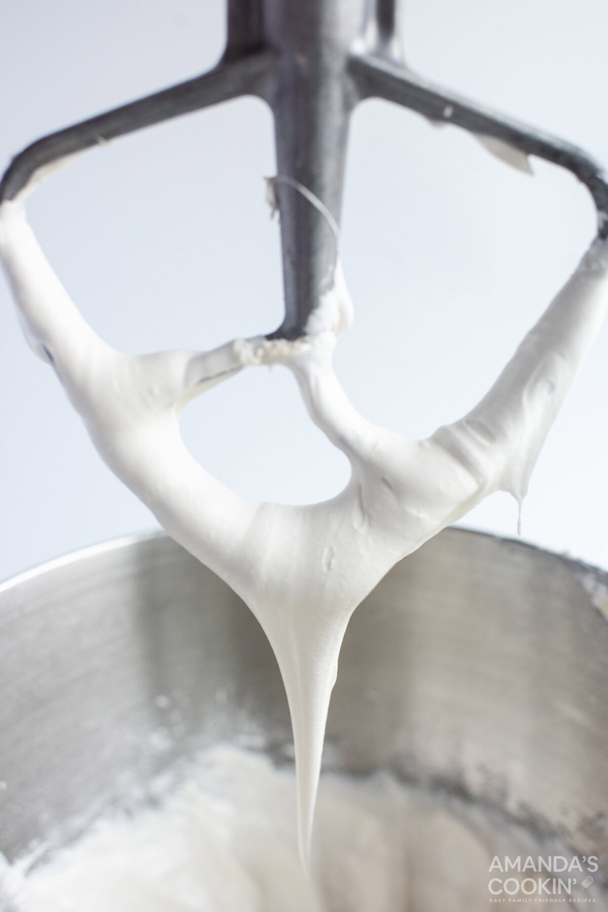 marshmallow cream on a mixer