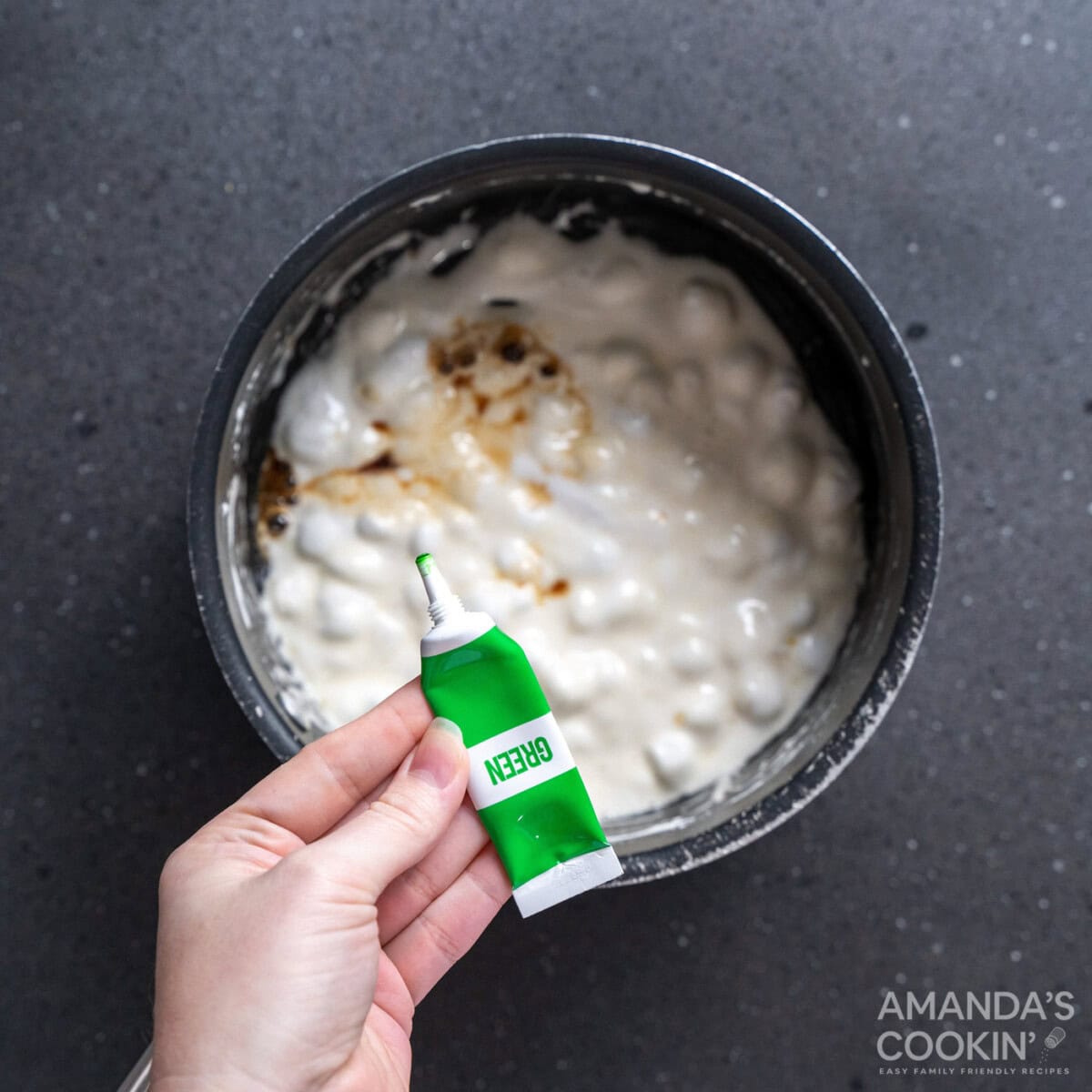 melted marshmallows in a saucepan