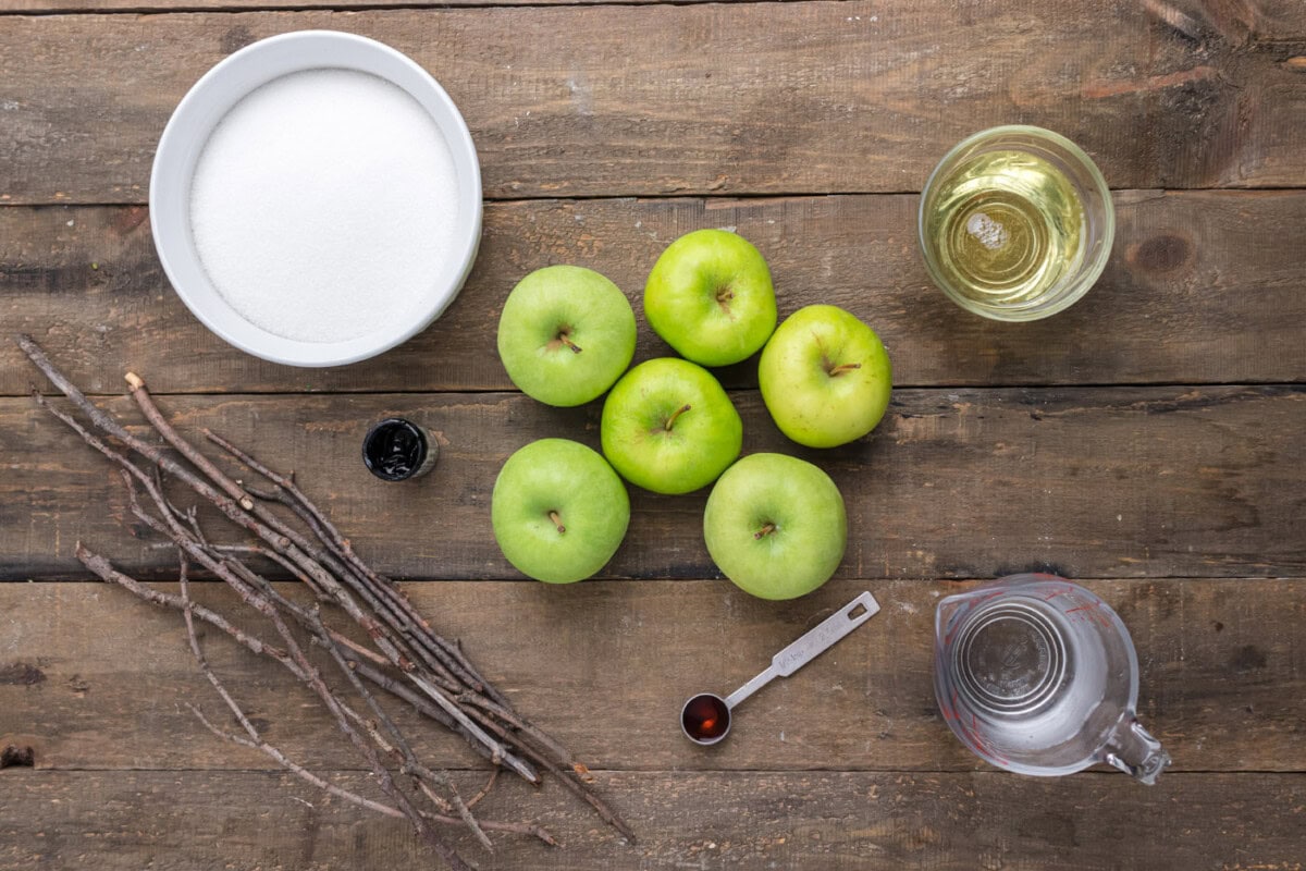ingredients for Halloween Caramel Apples