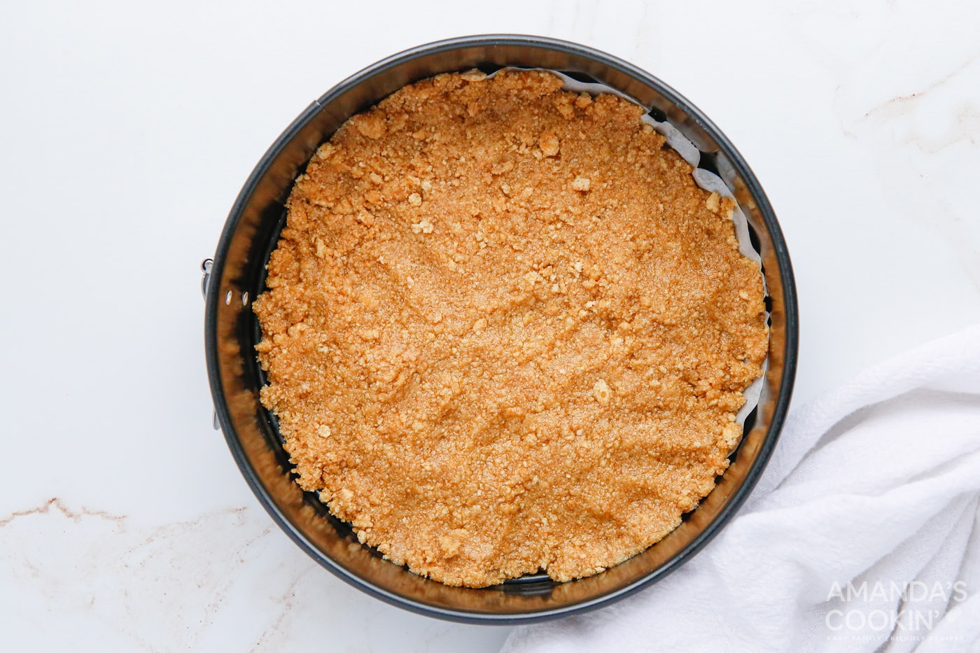 graham cracker crust on bottom of springform pan
