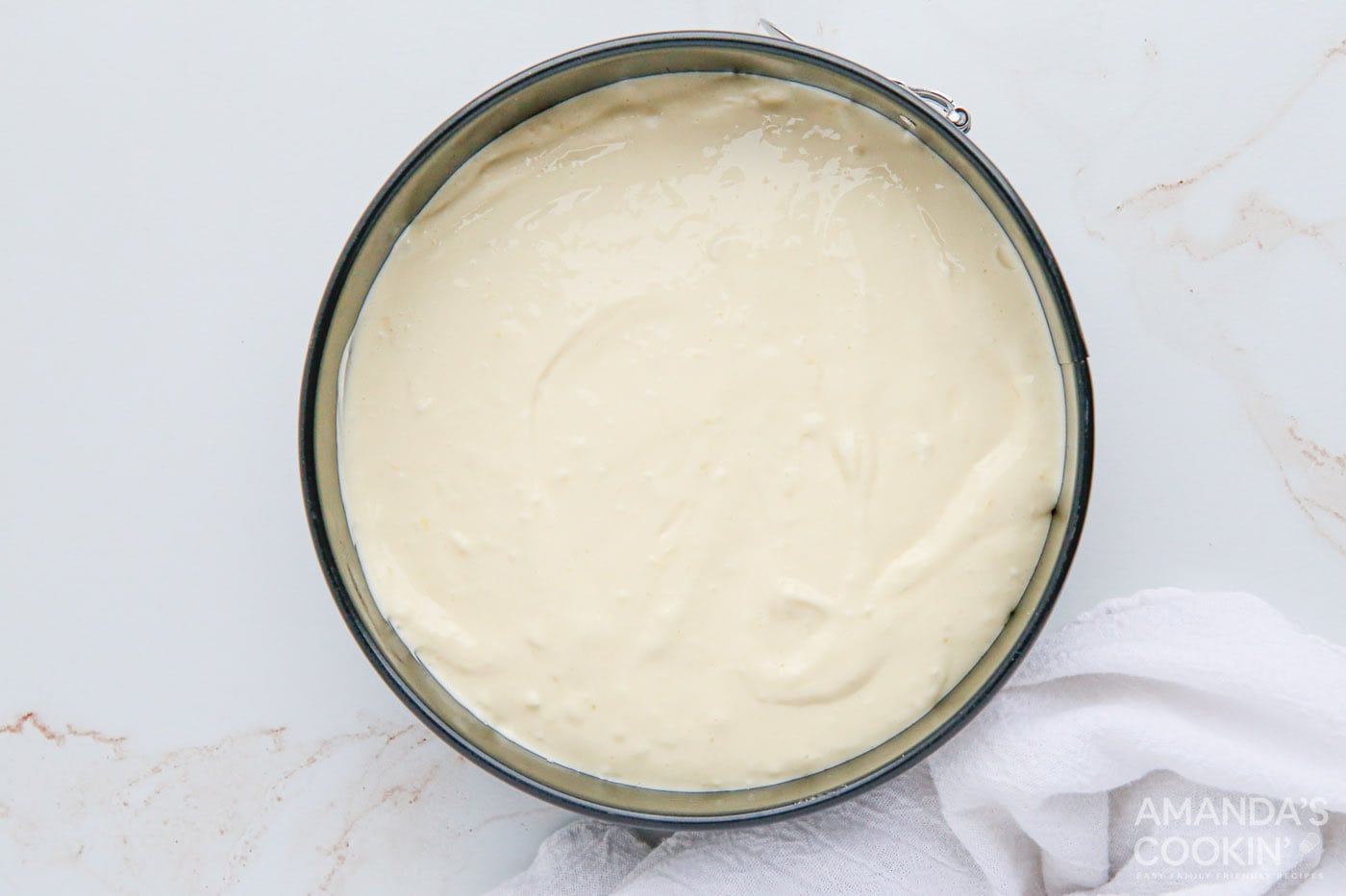 lemon cheesecake in springform pan