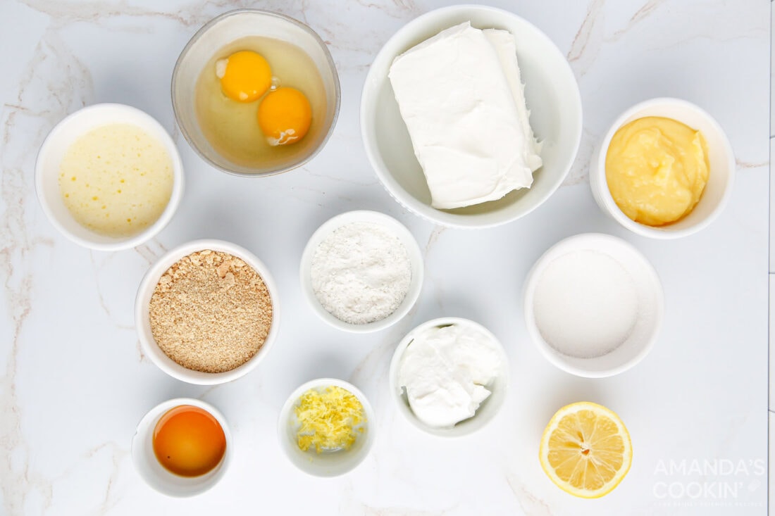 ingredients for Instant Pot Lemon Curd Cheesecake