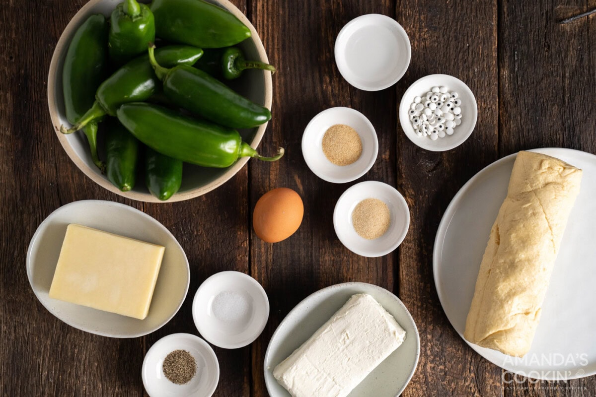 ingredients for Jalapeno Popper Mummies