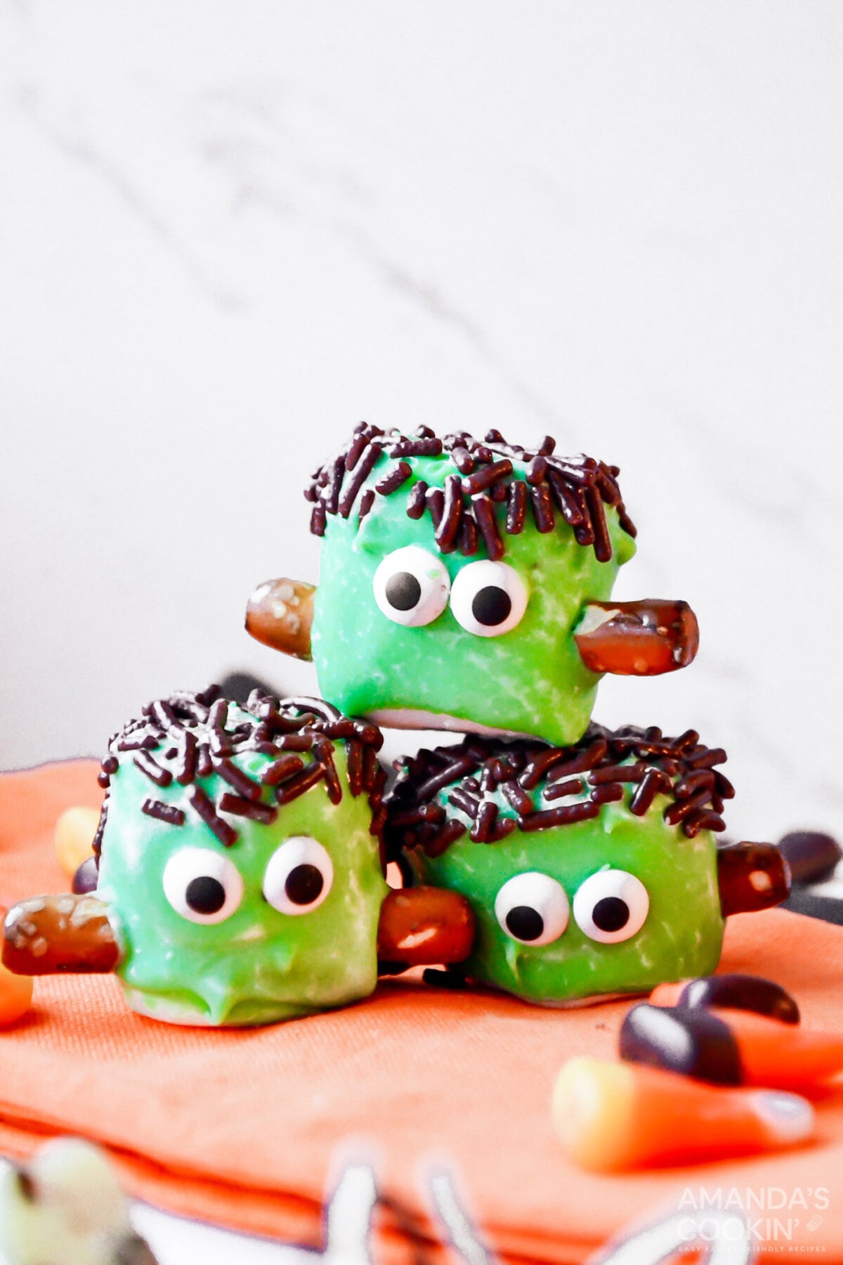 stack of Marshmallow Frankensteins