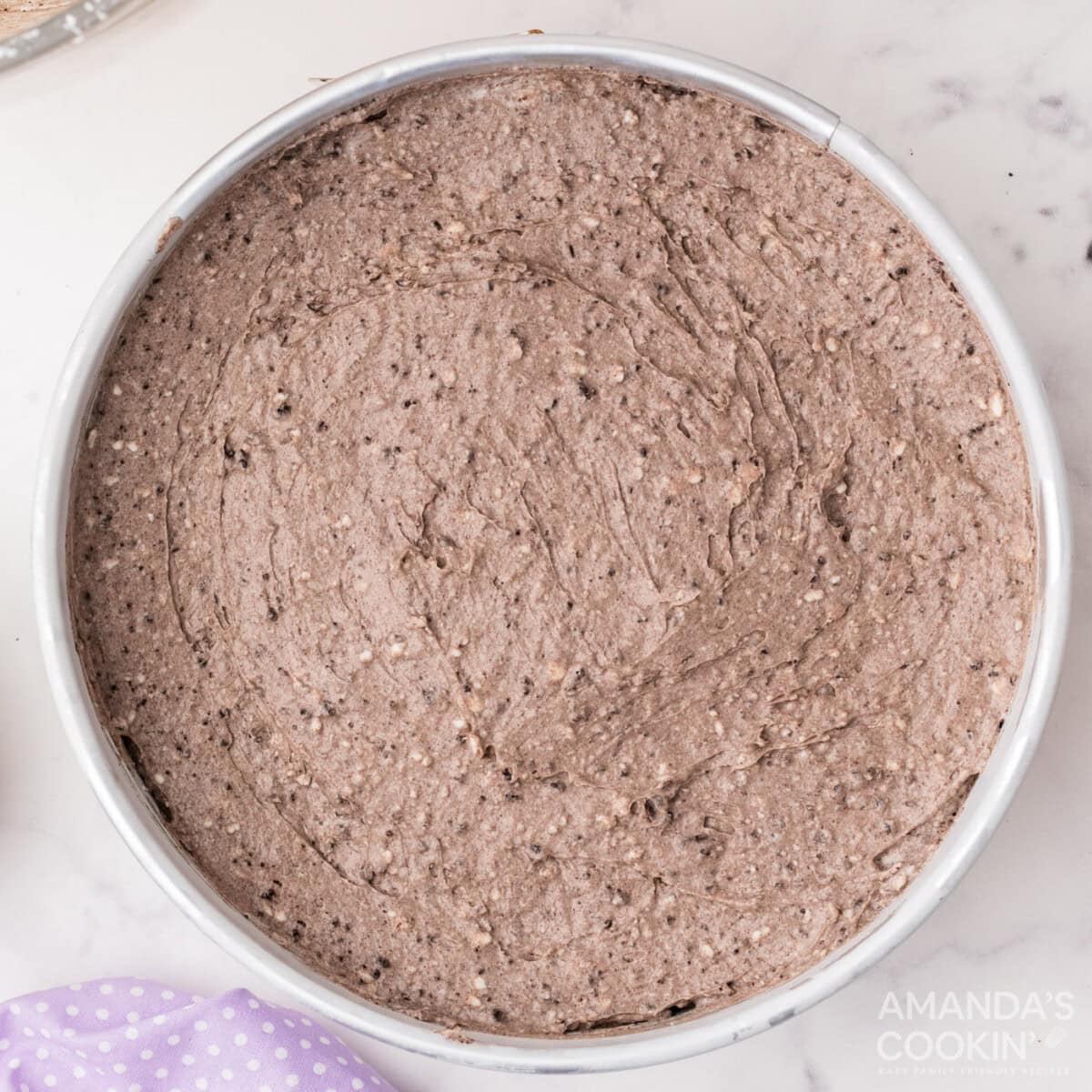 Oreo cheesecake in a pan