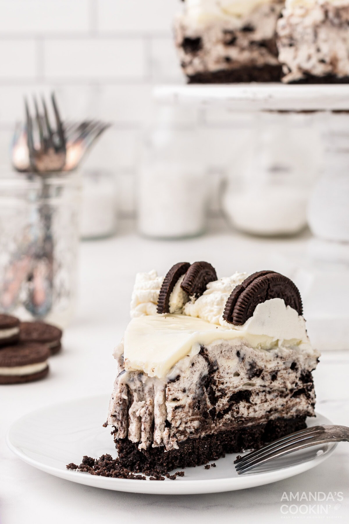 slice of Oreo Cheesecake