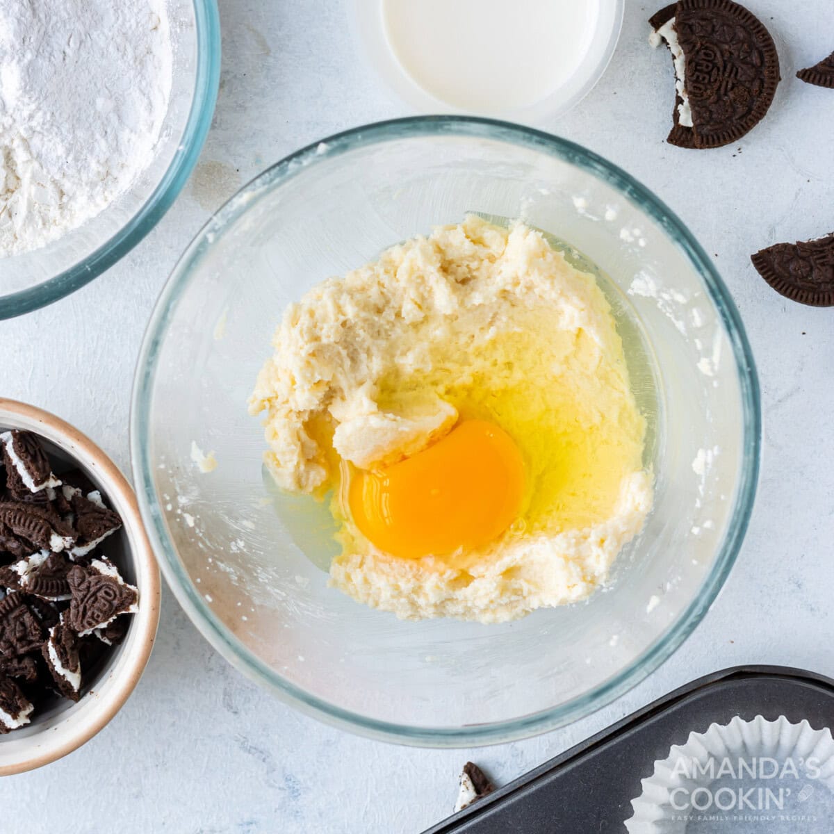 egg in cupcake batter