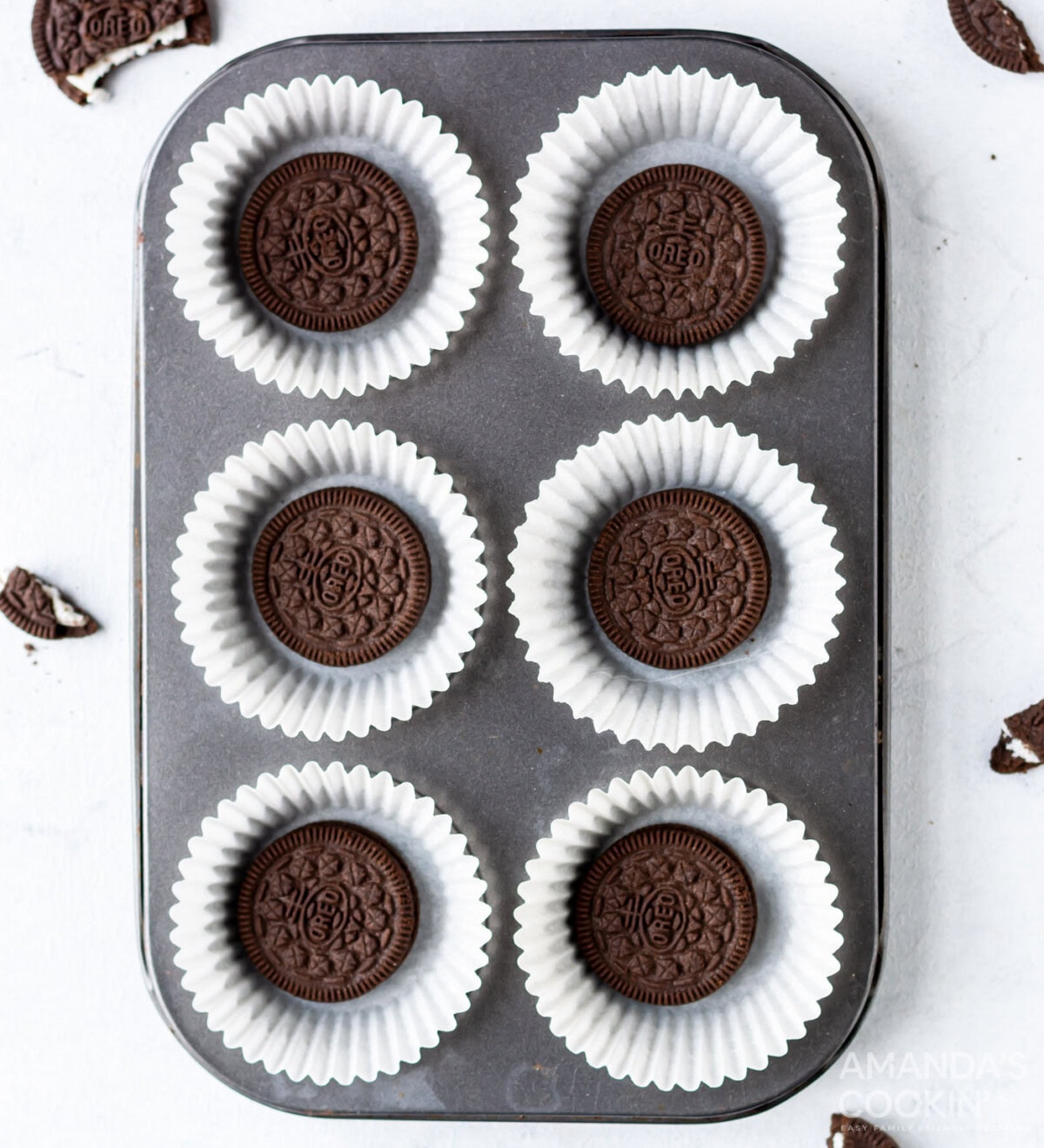 Oreos in a cupcake tin