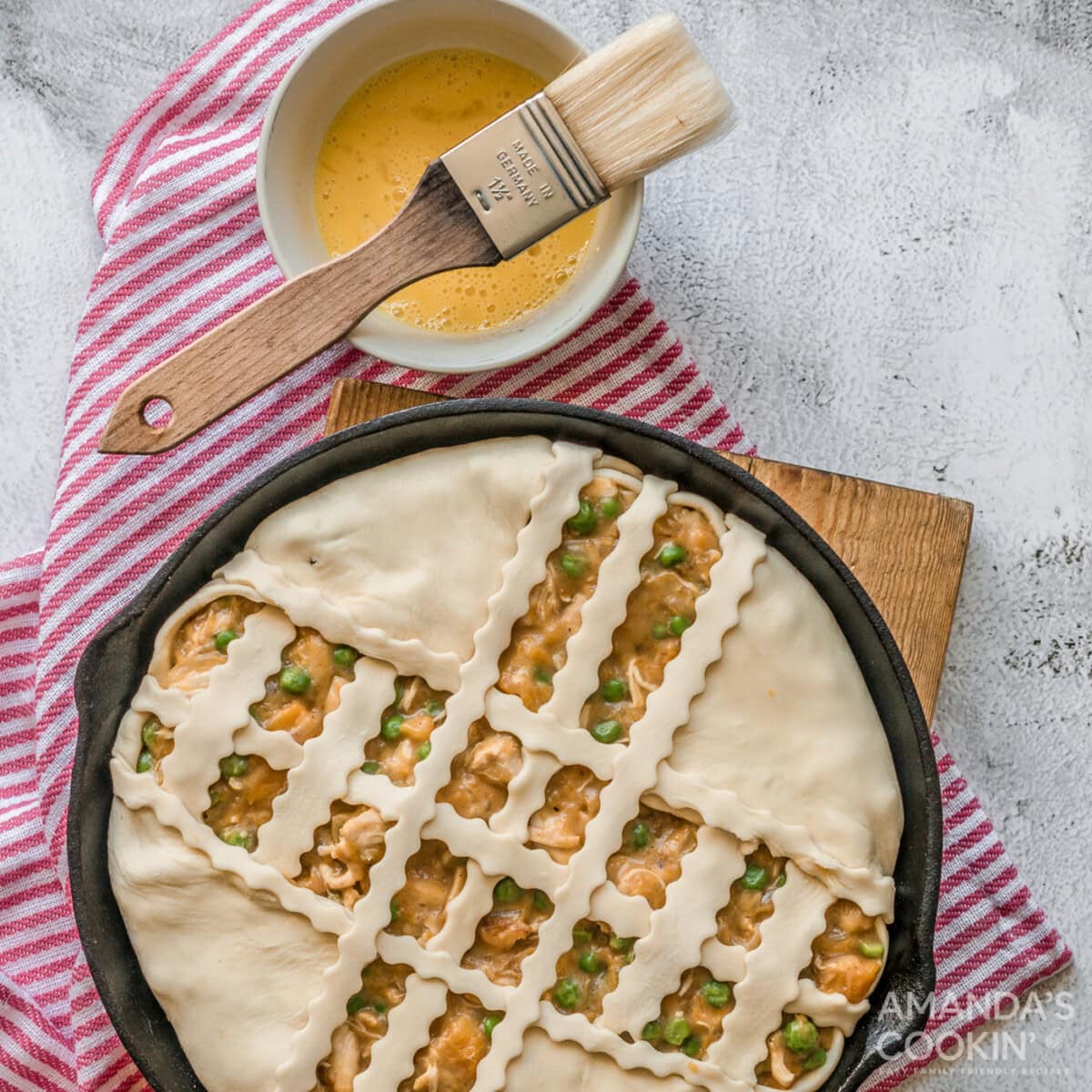 pumpkin chicken pot pie lattice