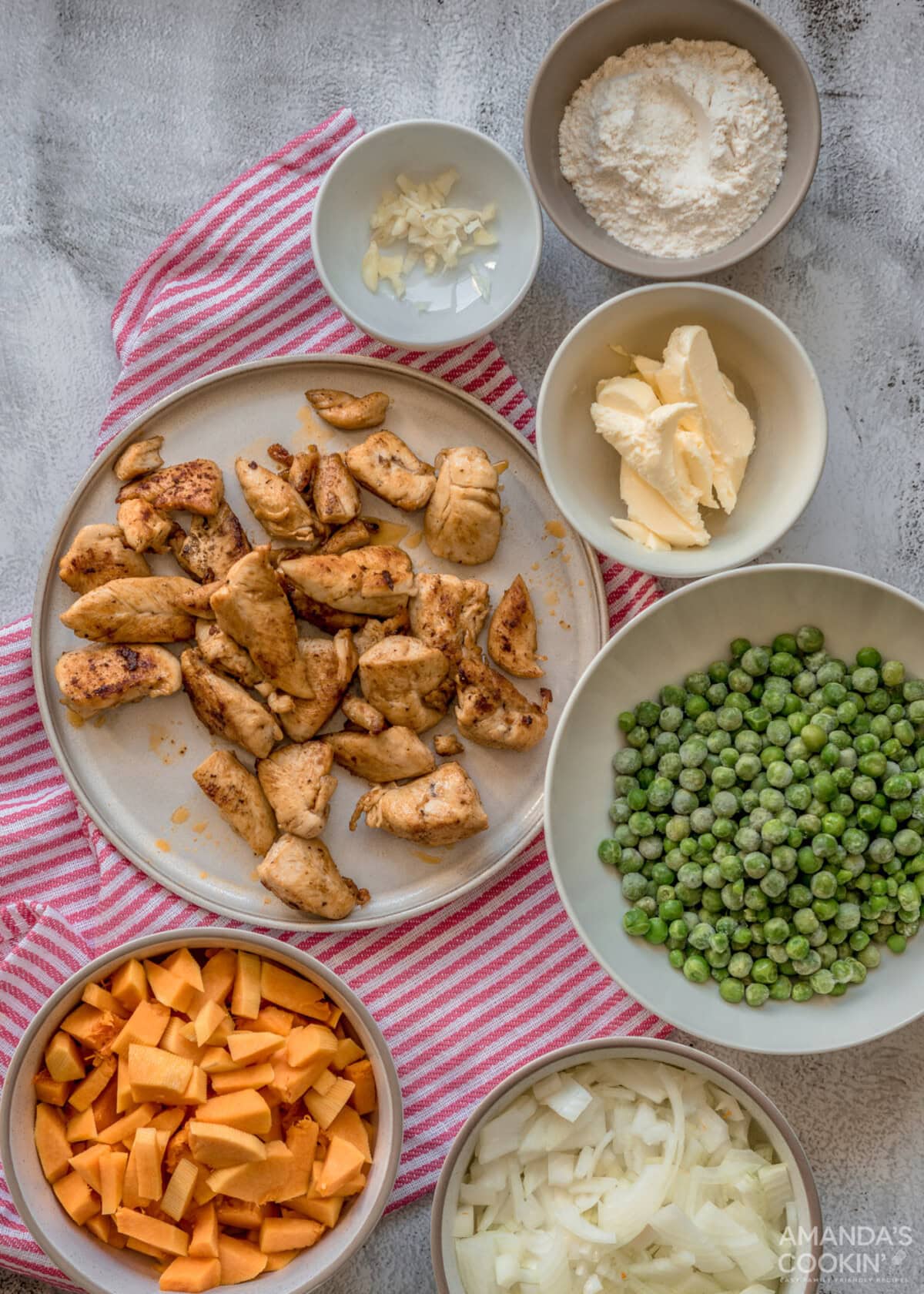 ingredients for Pumpkin Chicken Pot Pie