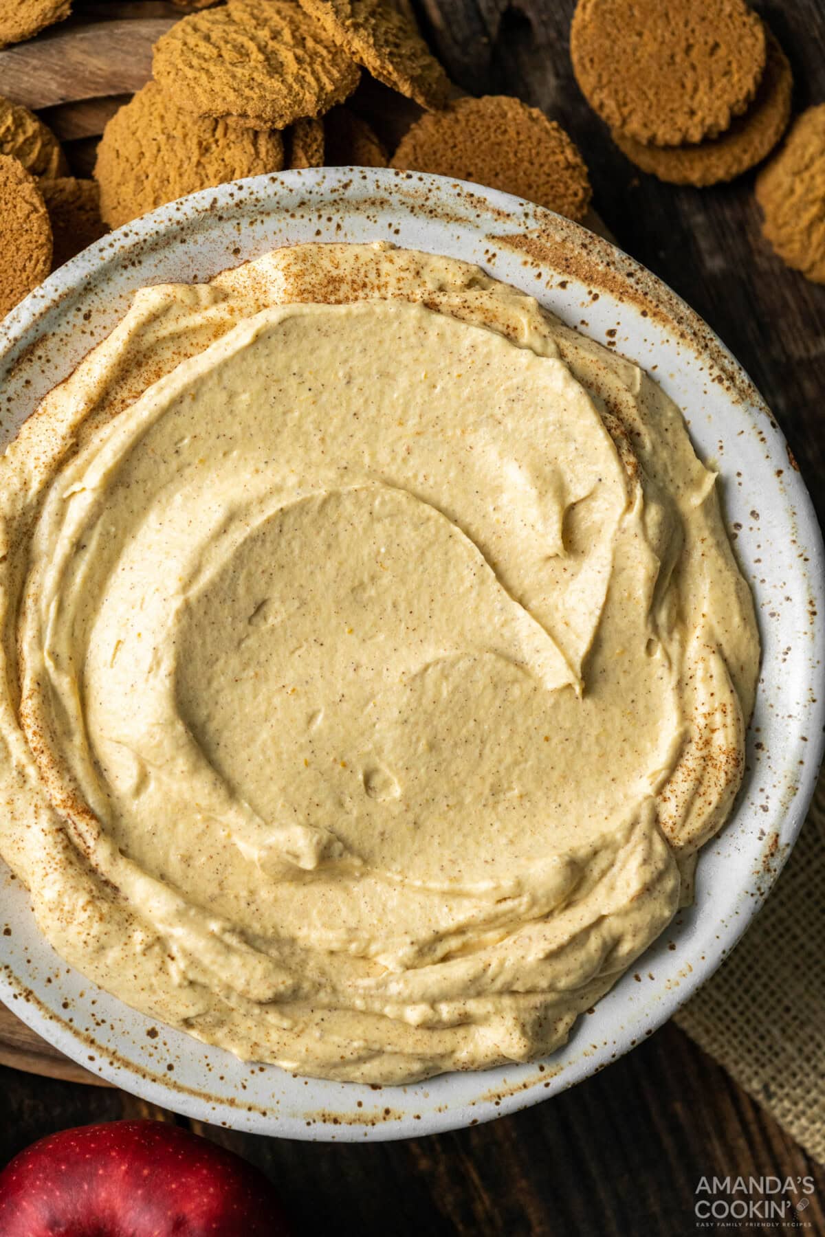 overhead view of Pumpkin Pie Dip