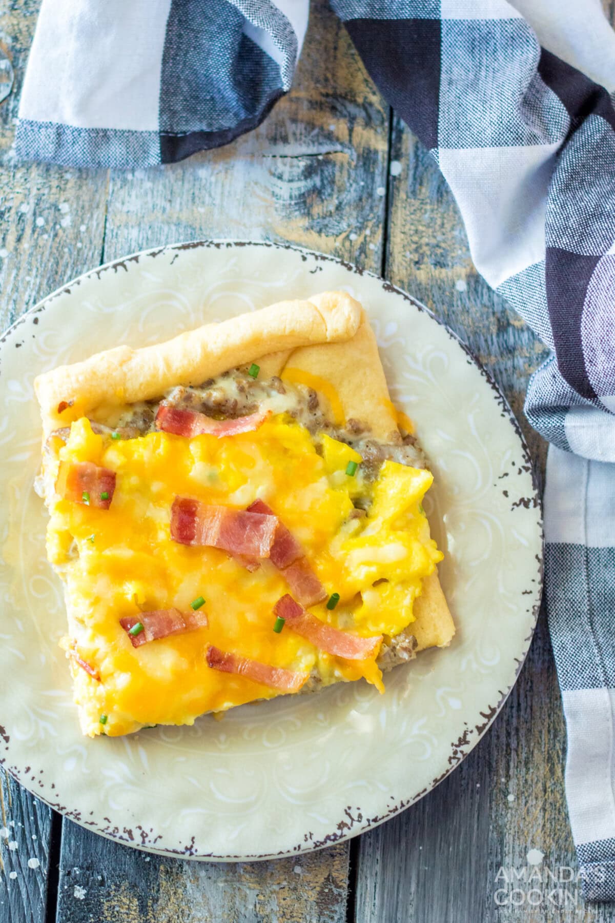 slice of Sheet Pan Breakfast Pizza