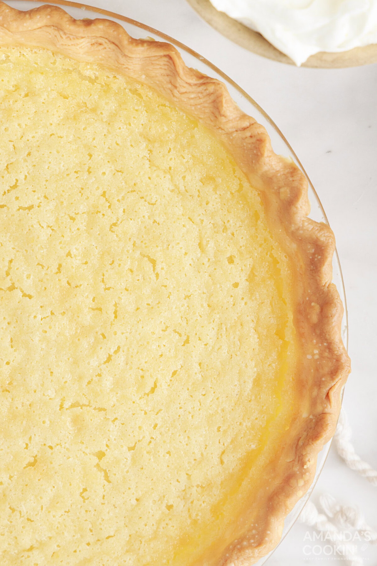 overhead view of Southern Buttermilk Pie