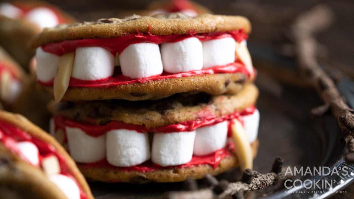 Vampire sandwich cookies, Dracula's dentures, whichever you call them, know they'll bring a ghastly 