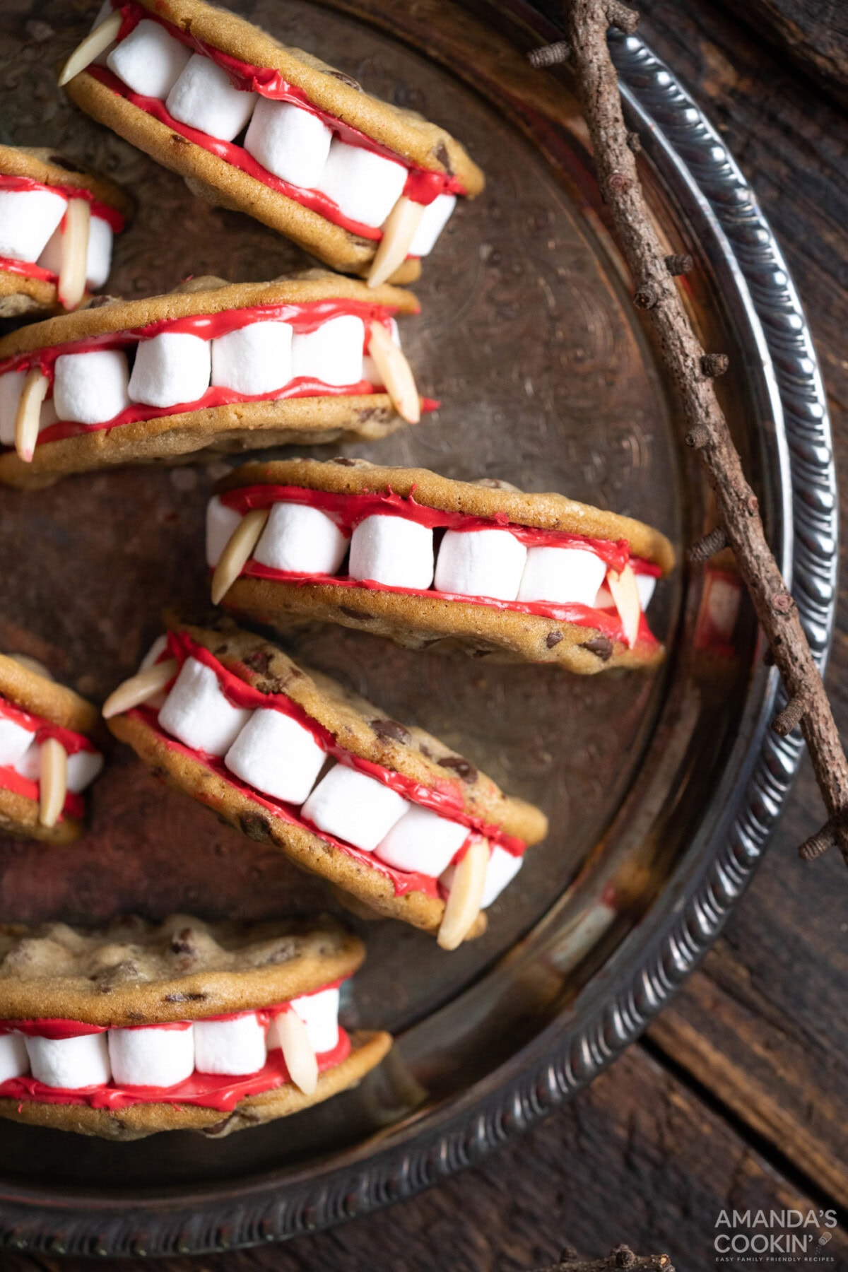 Vampire Sandwich Cookies on a plate