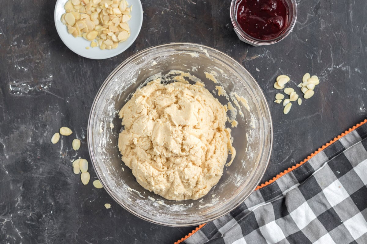 shortbread cookie dough in a bowl