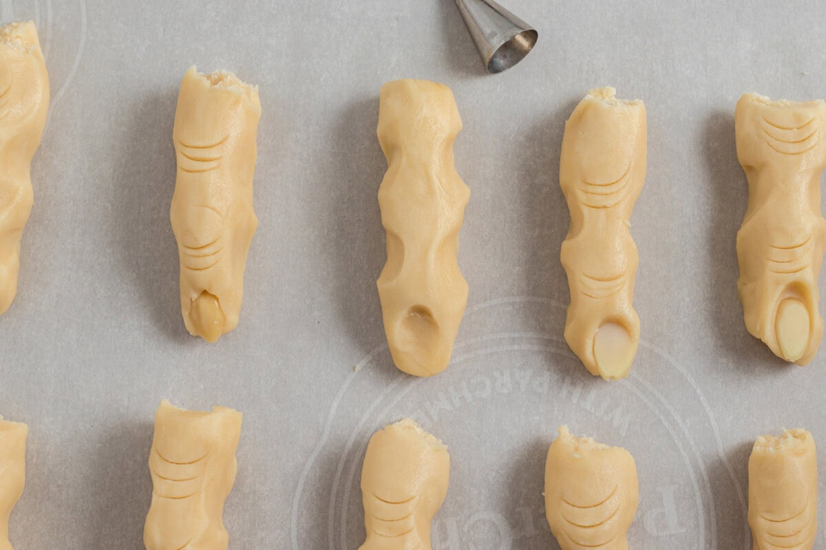 fingernail indents in cookie dough