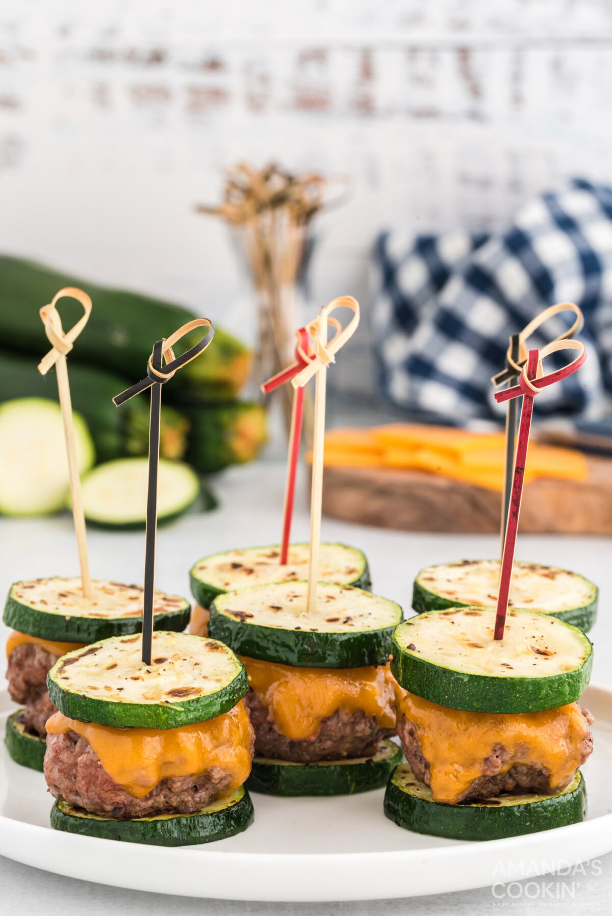 Zucchini Sliders with toothpicks