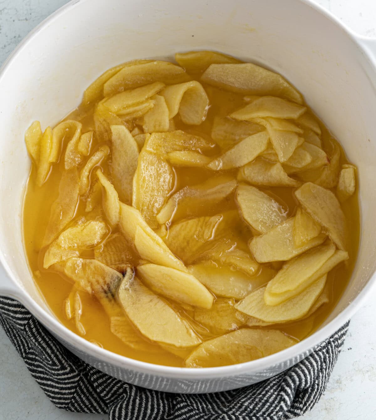 caramelized apples in a pot