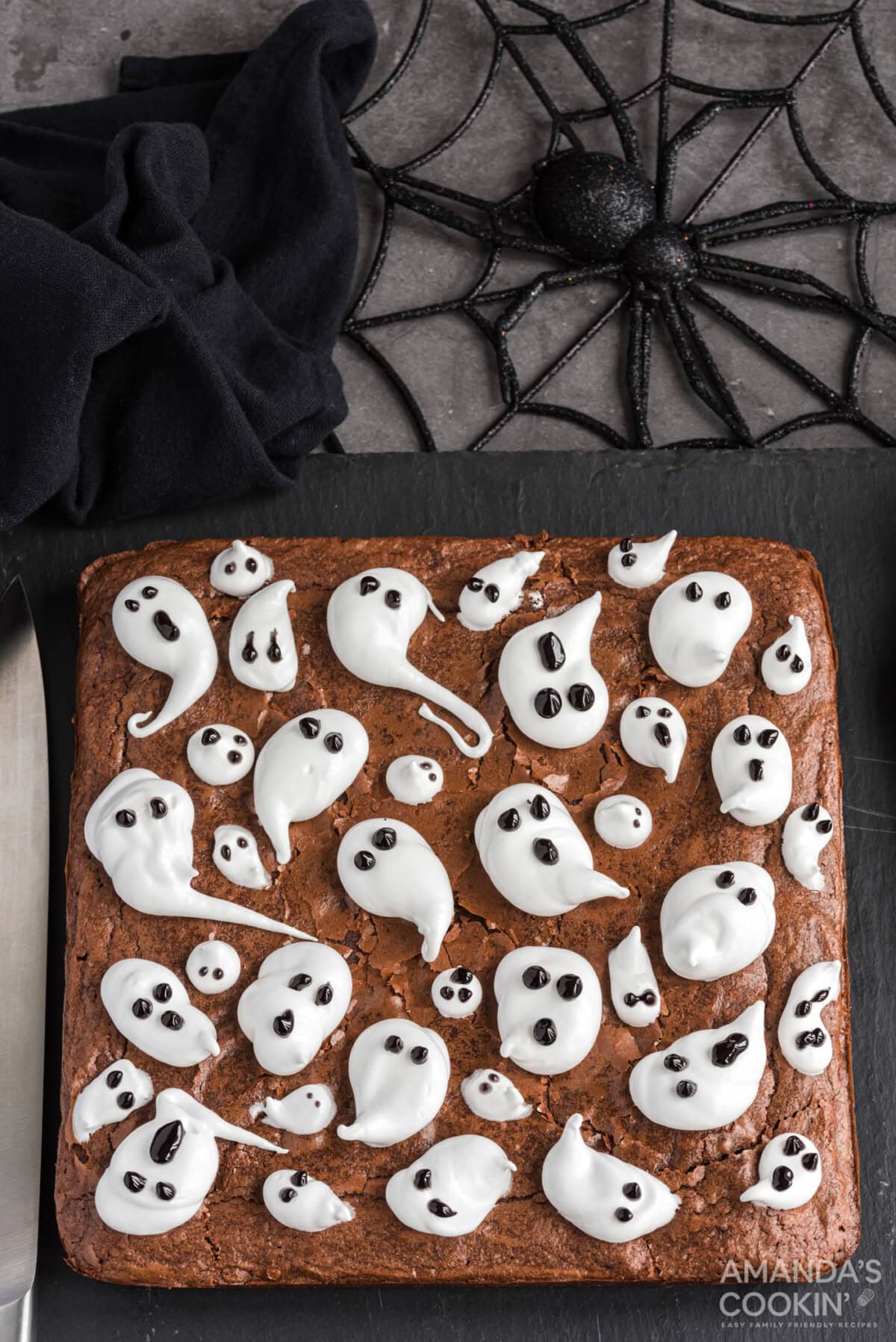 overhead view of Ghost Brownies