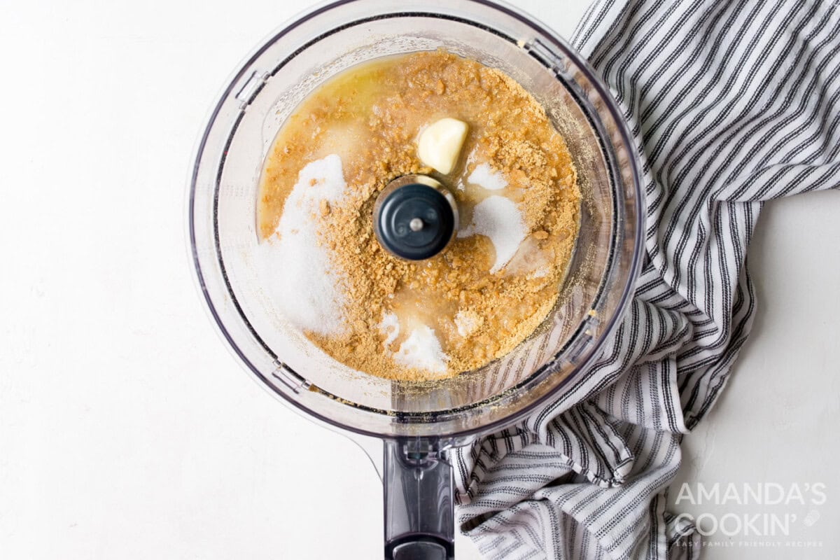 graham crackers, sugar, butter, and salt in a food processor