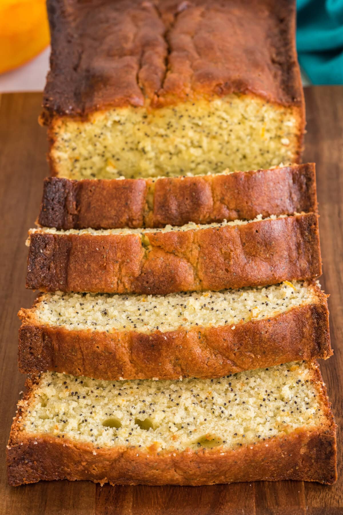 sliced Orange Poppy Seed Pound Cake