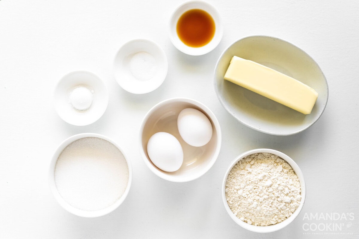 ingredients for Pound Cake Cupcakes