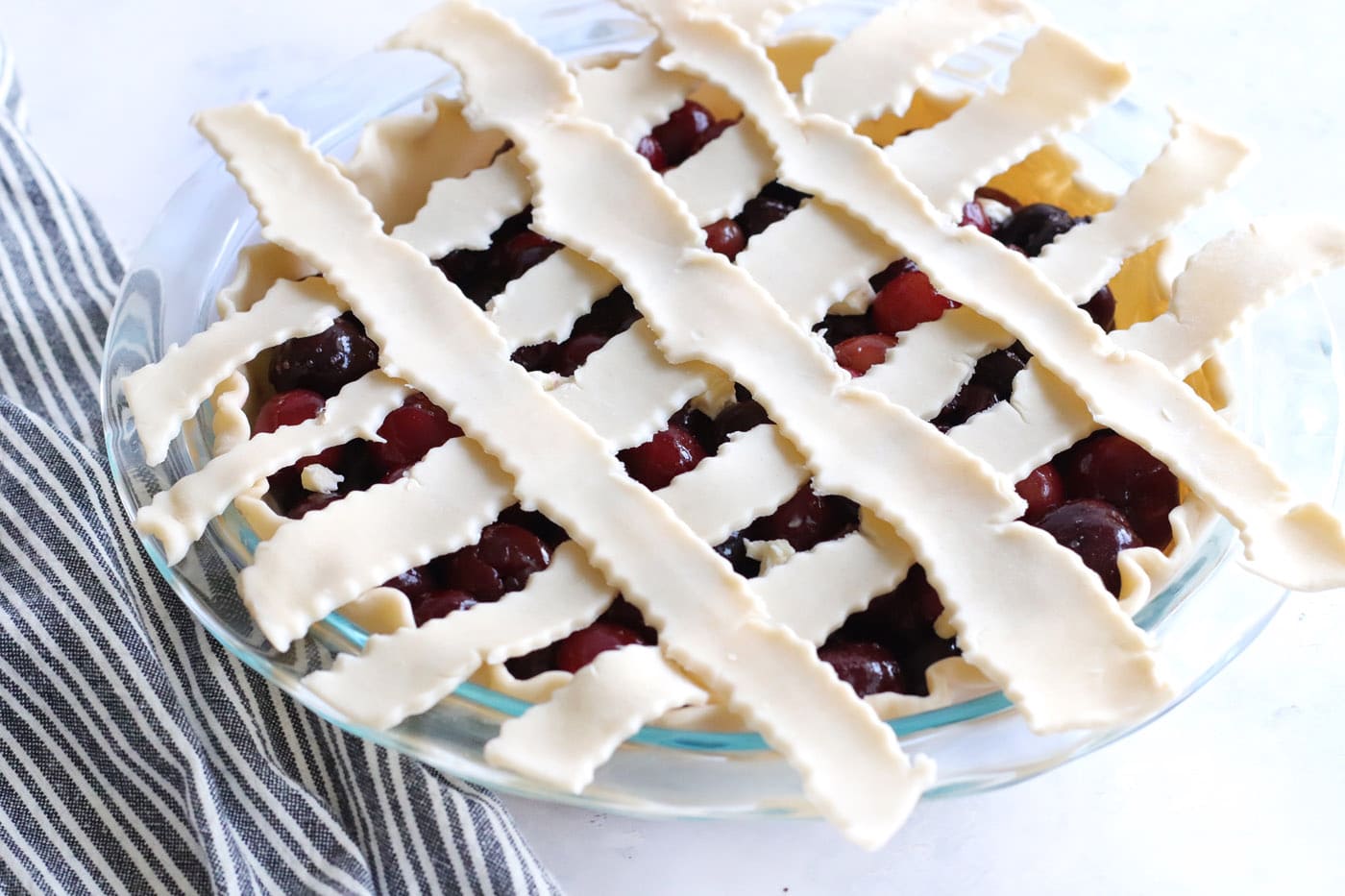 cherry pie with lattice crust