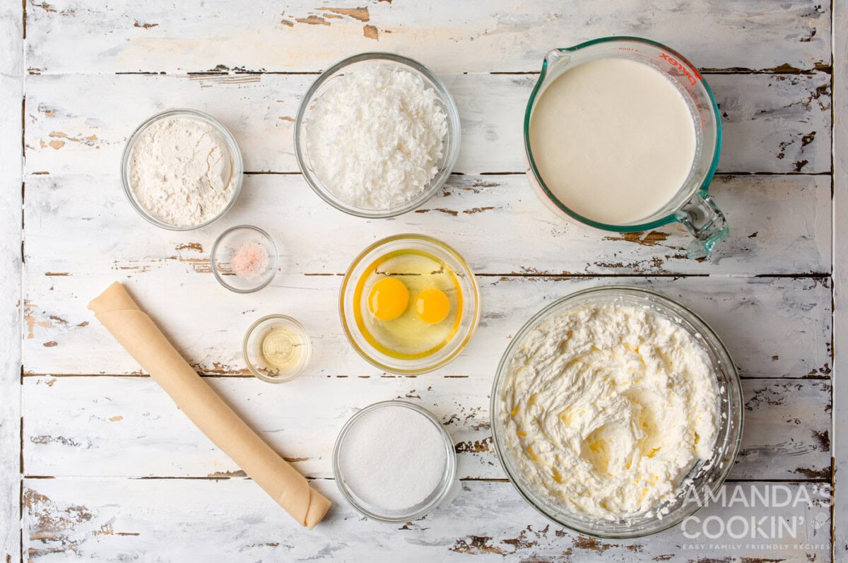 ingredients for Coconut Cream Pie