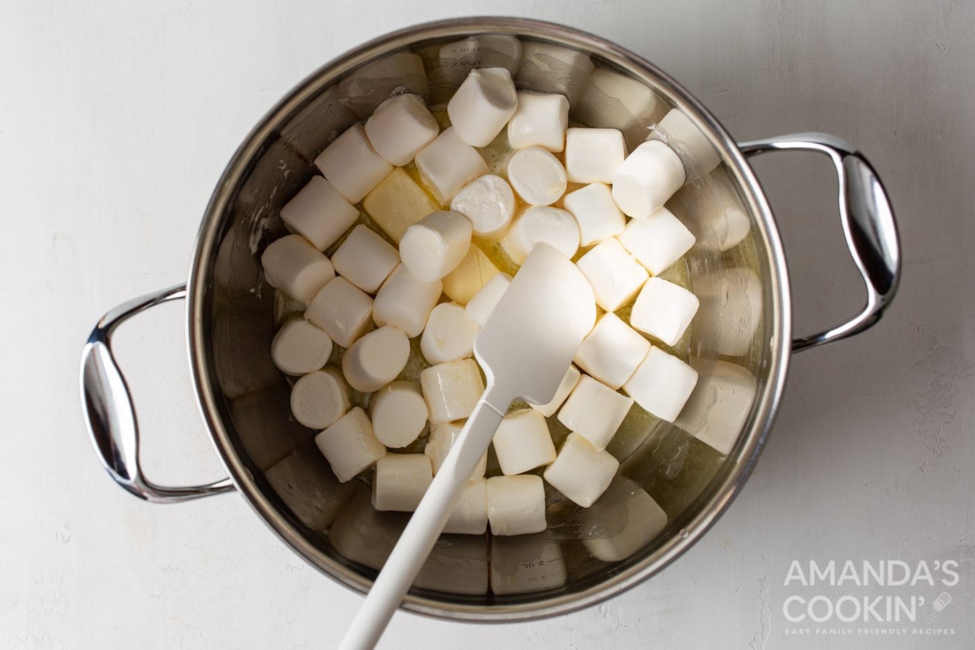 marshmallows and butter in a stockpot