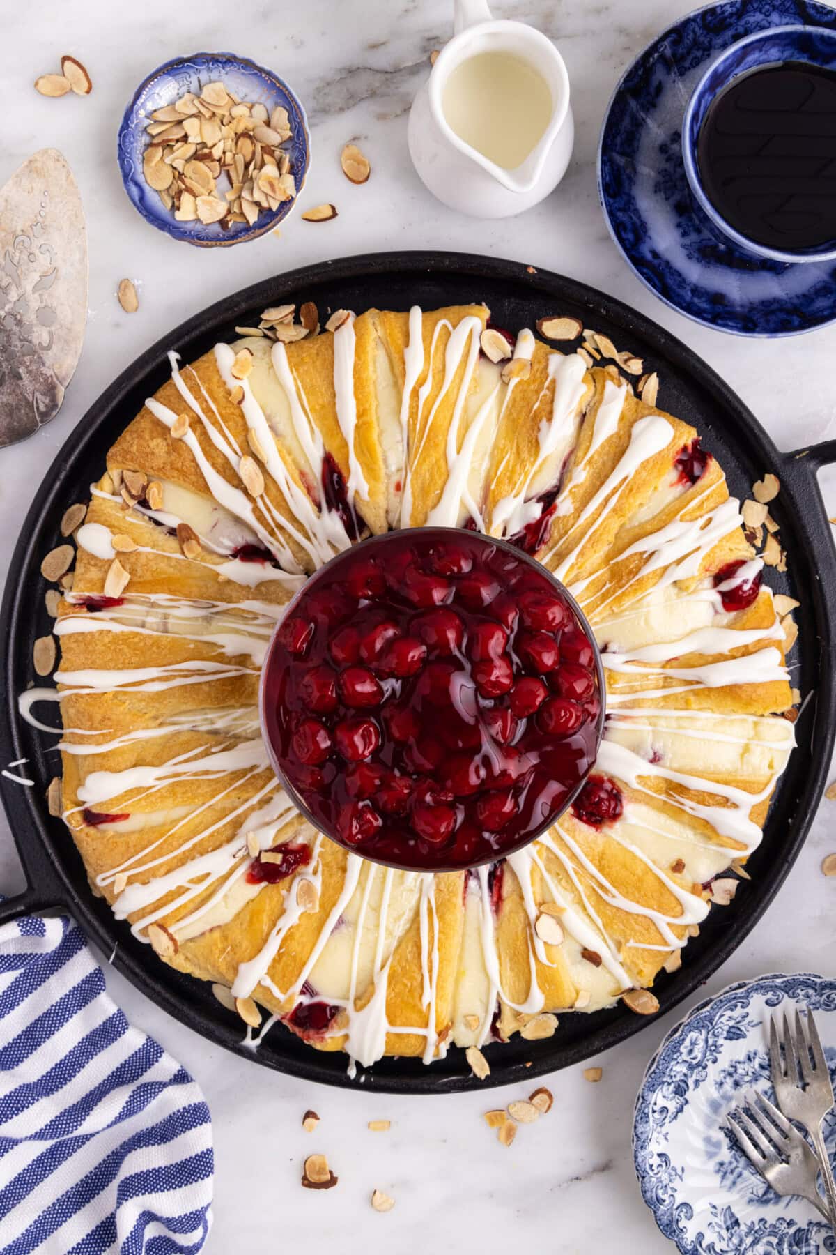 overhead view of Crescent Danish Wreath