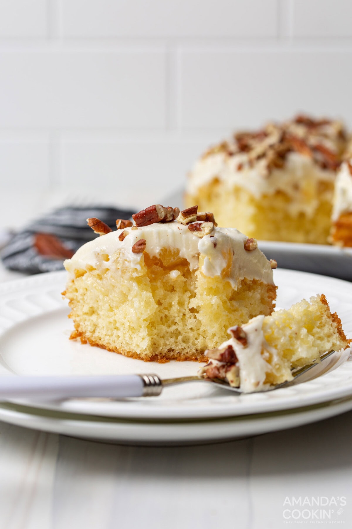 Elvis Presley Cake with a fork full removed