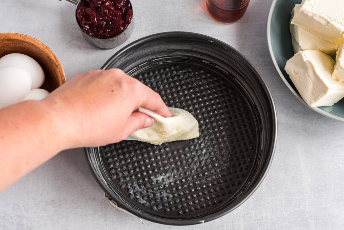 buttering a springform pan