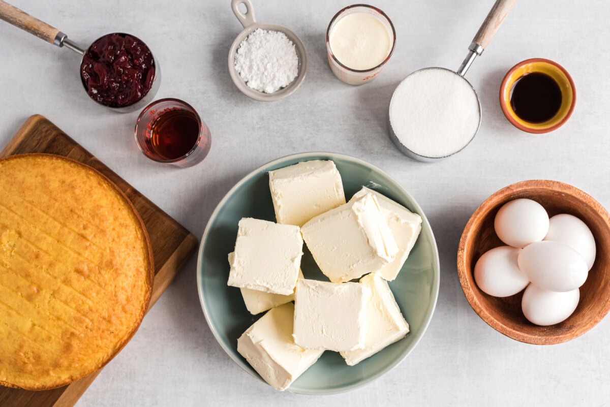 ingredients for English Trifle Cheesecake