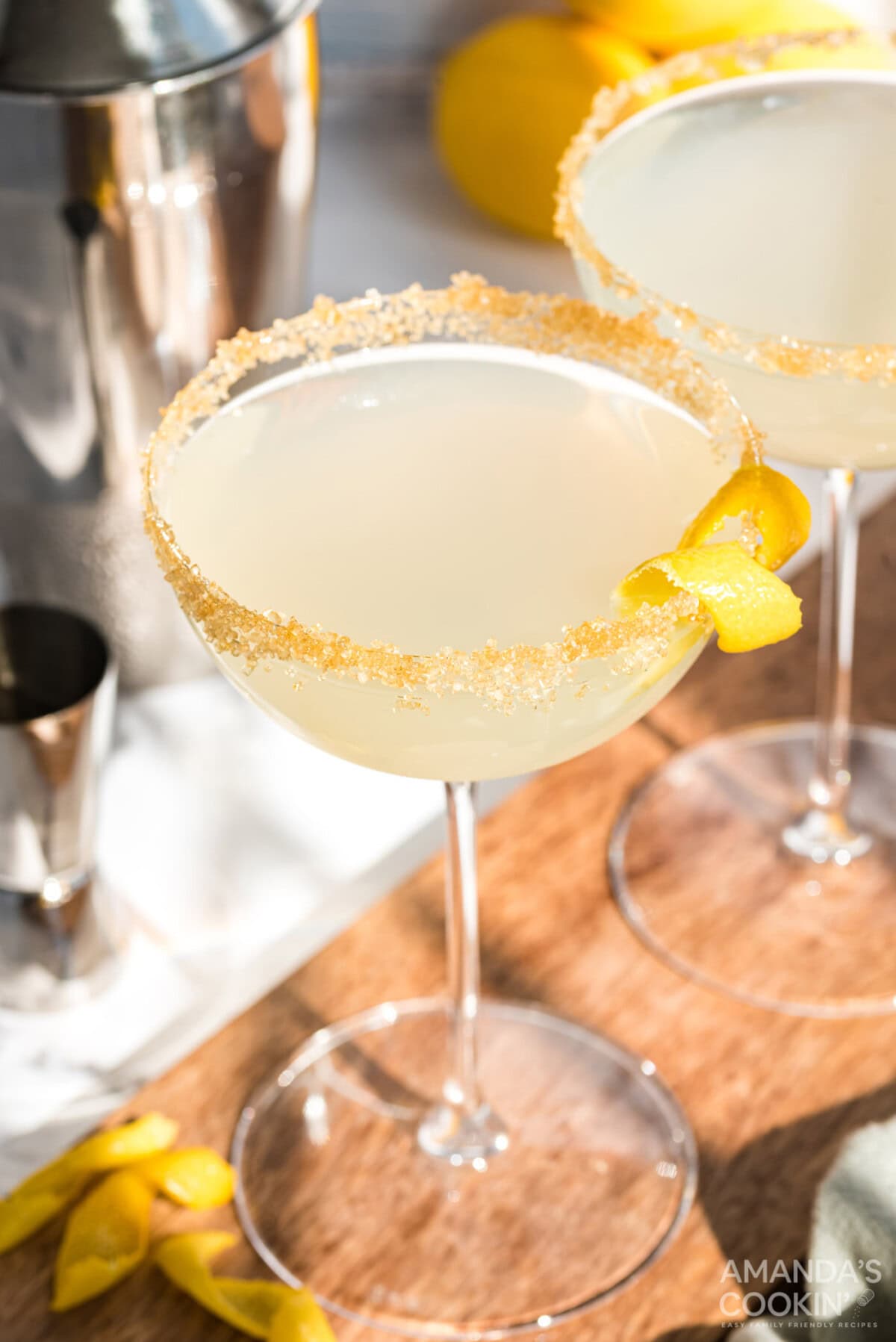 lemon drop in martini glass