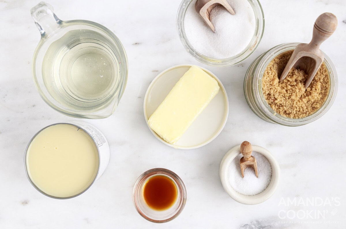 ingredients for Microwave Caramels