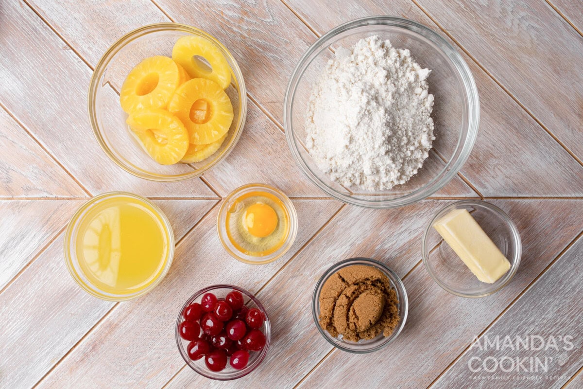 ingredients for Mini Pineapple Upside Down Cake