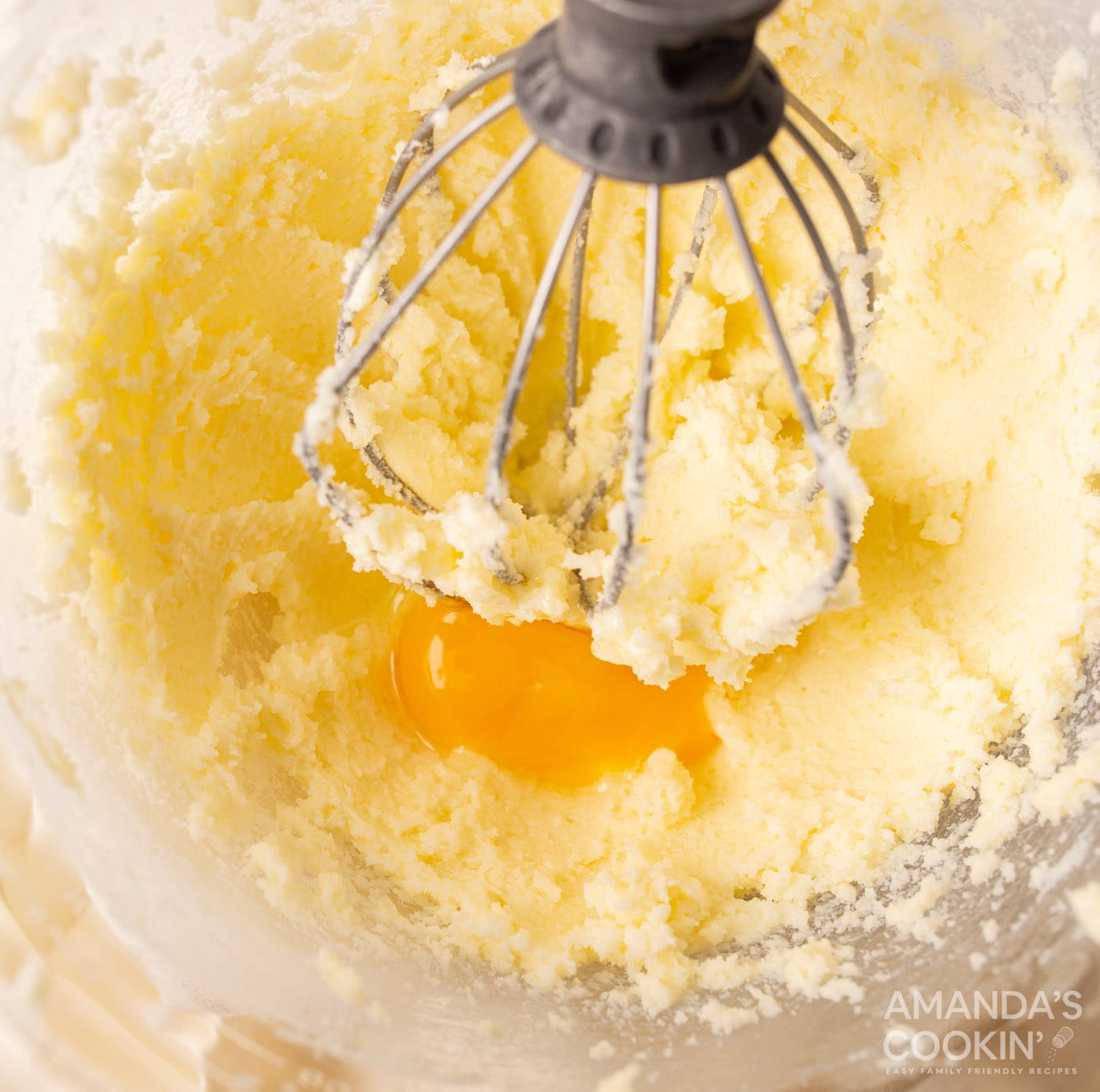 butter, sugar, egg, and almond extract in a mixer bowl