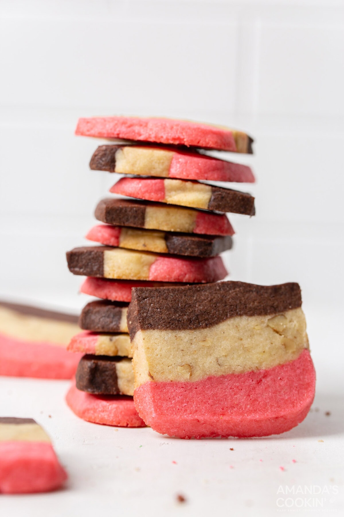 stack of neapolitan cookies