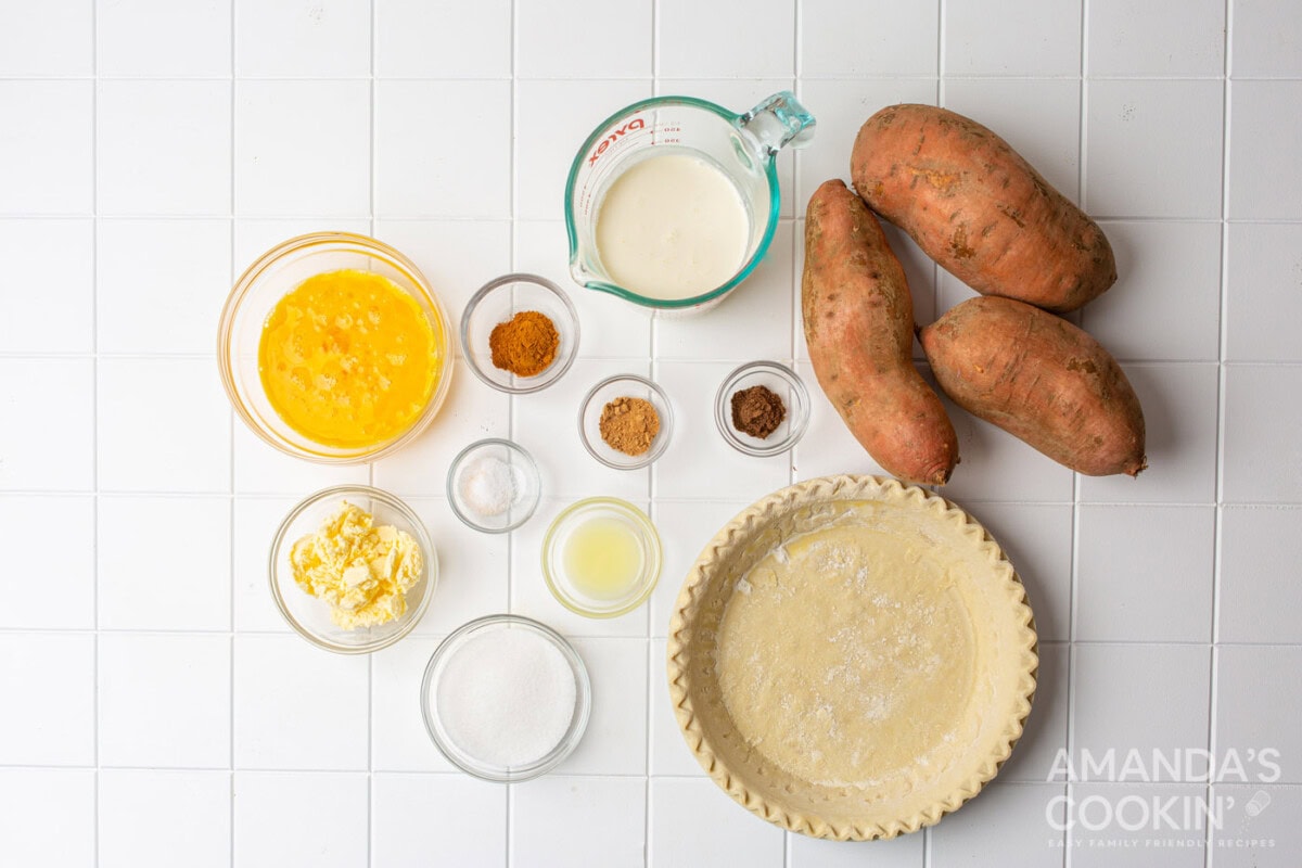 ingredients for Sweet Potato Pie