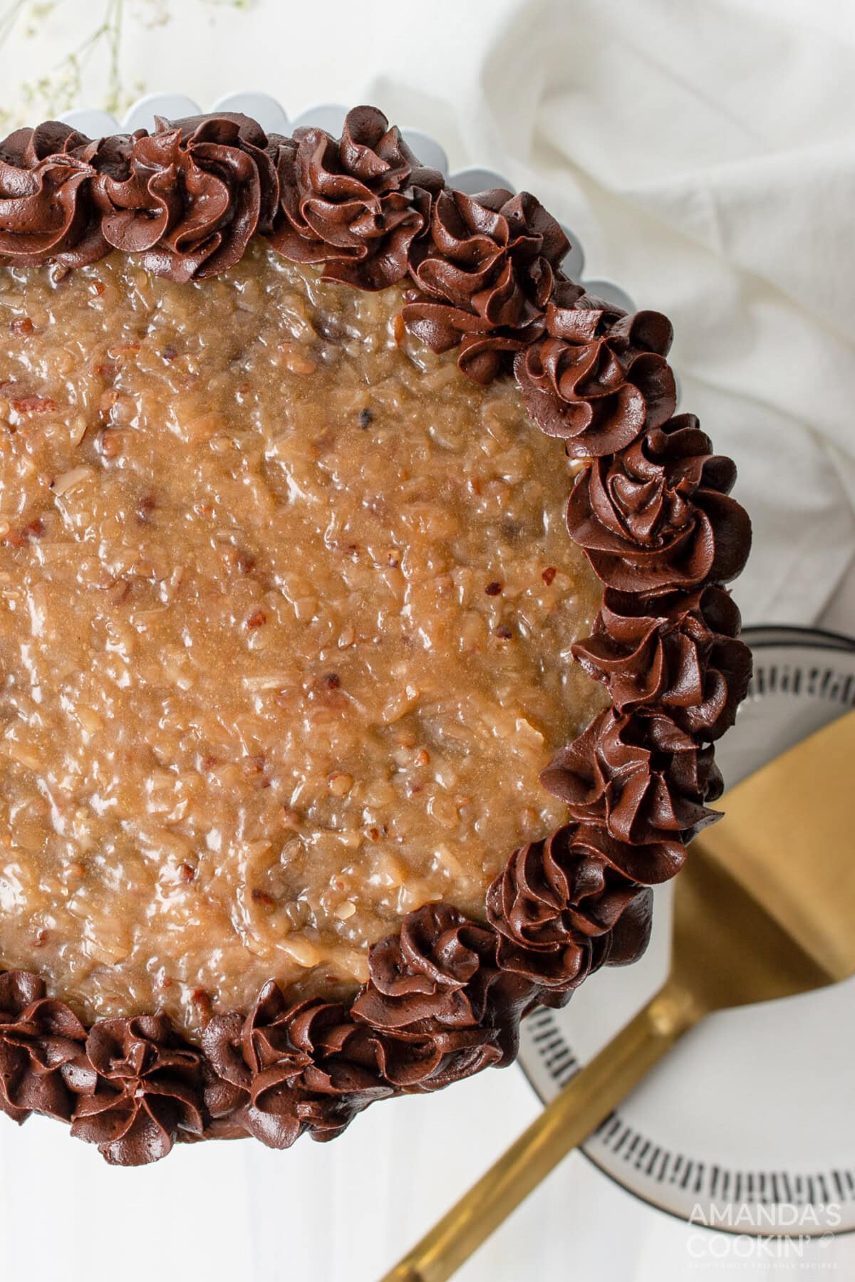 overhead view of German Chocolate Cake