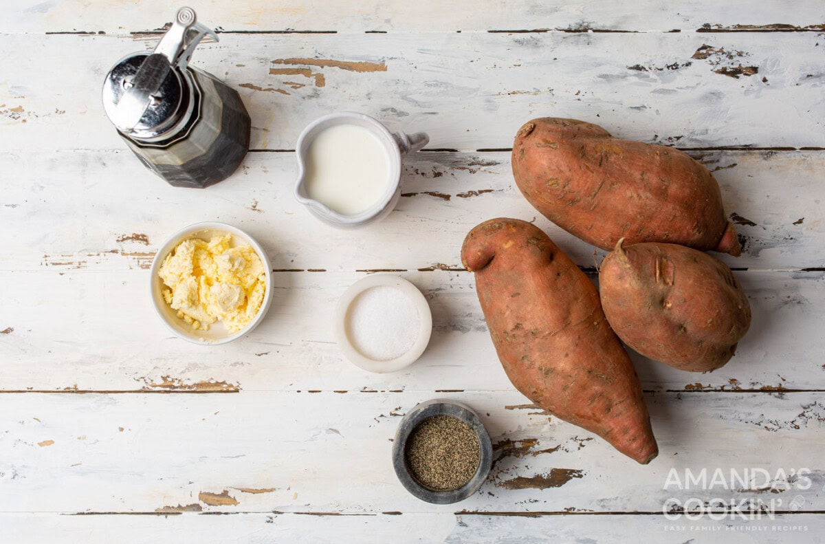 ingredients for Mashed Sweet Potatoes