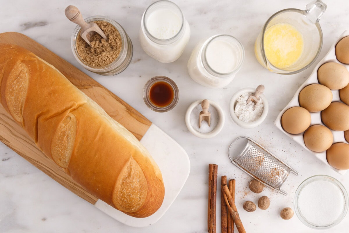 ingredients for Bread Pudding