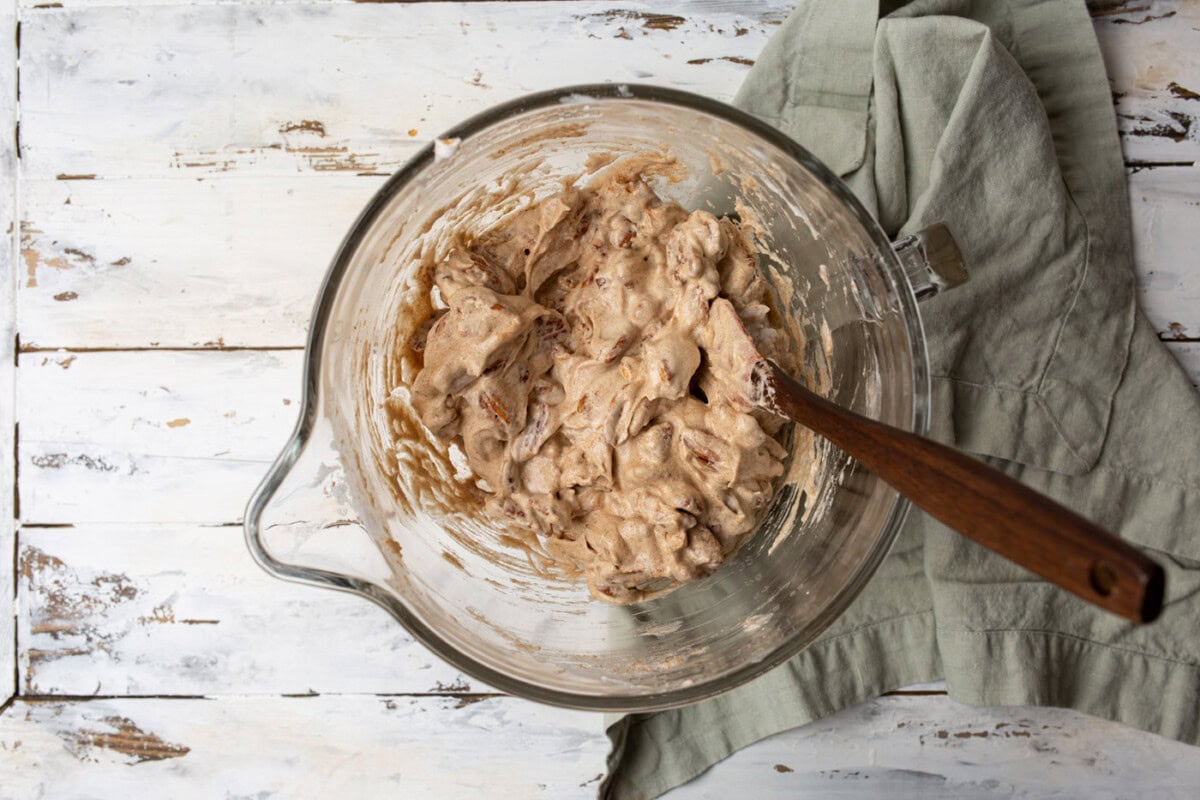 pecans mixed with cinnamon sugar coating