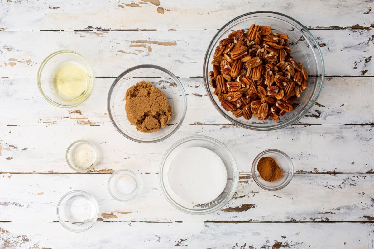 ingredients for Candied Pecans