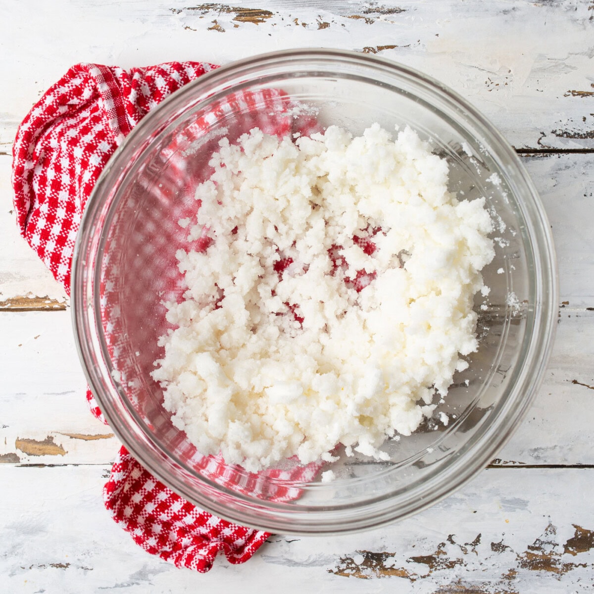 shortening and sugar mixture in a bowl