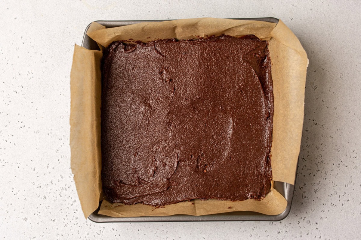 pan of brownie batter