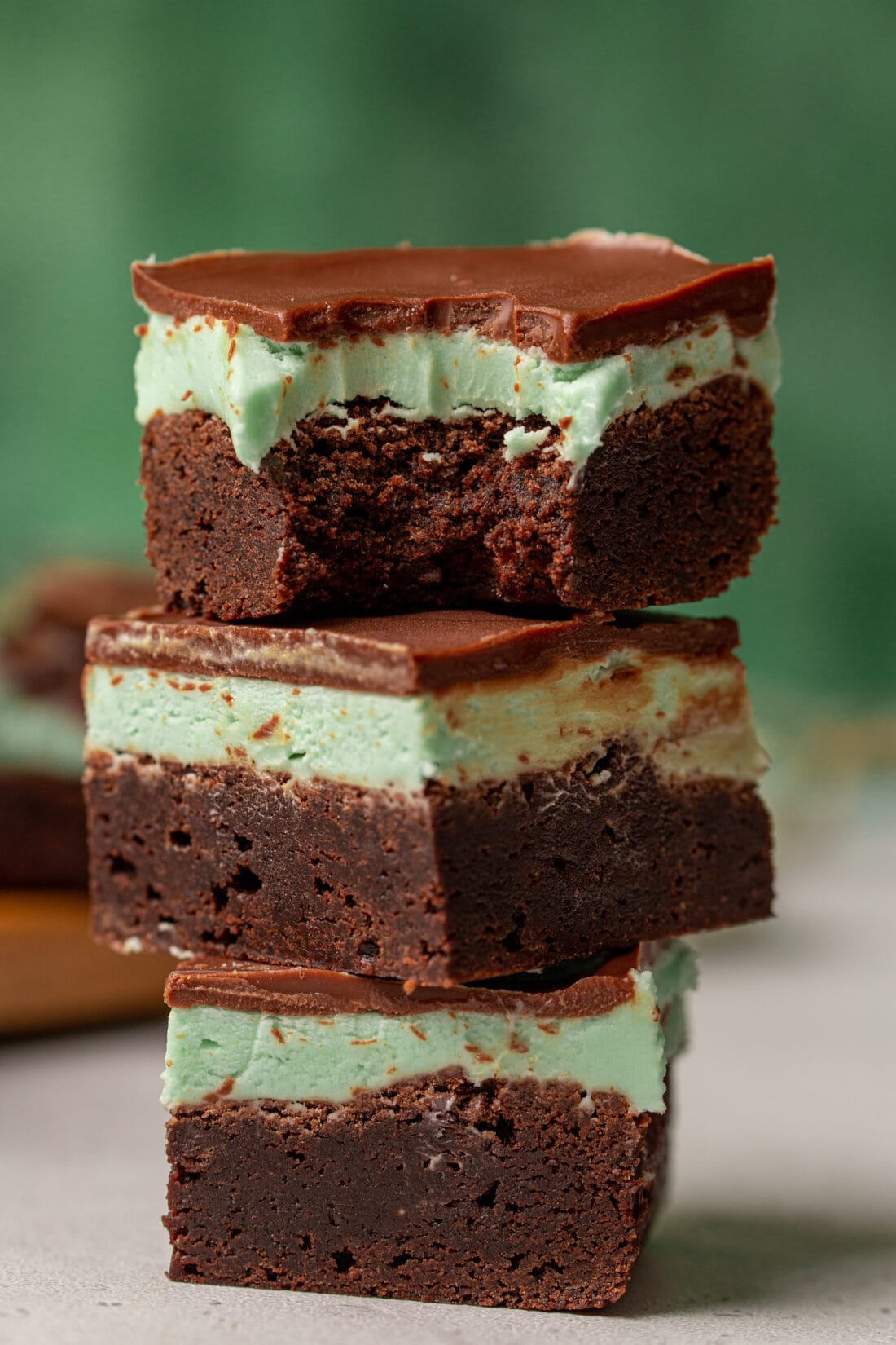 stack of Chocolate Mint Brownies